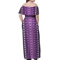 Purple Samoa Malu Tattoo Inspired Off Shoulder Maxi Dress - Polynesian Pride