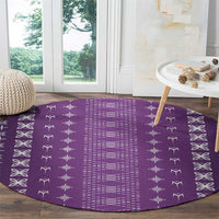 Purple Samoa Malu Tattoo Inspired Round Carpet - Polynesian Pride