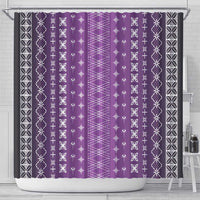 Purple Samoa Malu Tattoo Inspired Shower Curtain - Polynesian Pride