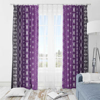 Purple Samoa Malu Tattoo Inspired Window Curtain - Polynesian Pride
