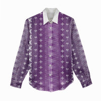 Purple Samoa Malu Tattoo Inspired Women Casual Shirt - Polynesian Pride