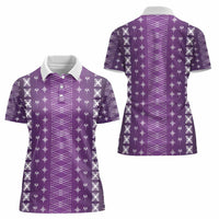 Purple Samoa Malu Tattoo Inspired Women Polo Shirt - Polynesian Pride