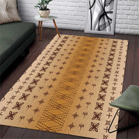 Beige Samoa Malu Tattoo Inspired Area Rug - Polynesian Pride
