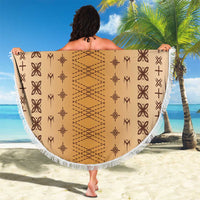 Beige Samoa Malu Tattoo Inspired Beach Blanket - Polynesian Pride