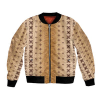 Beige Samoa Malu Tattoo Inspired Bomber Jacket LT05 Unisex Beige - Polynesian Pride