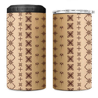 Beige Samoa Malu Tattoo Inspired 4 in 1 Can Cooler Tumbler - Polynesian Pride