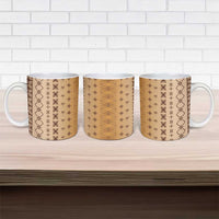 Beige Samoa Malu Tattoo Inspired Ceramic Mug - Polynesian Pride