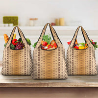 Beige Samoa Malu Tattoo Inspired Grocery Bag - Polynesian Pride