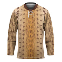 Beige Samoa Malu Tattoo Inspired Hockey Jersey LT05 Unisex Beige - Polynesian Pride