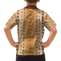 Beige Samoa Malu Tattoo Inspired Kid Hawaiian Shirt - Polynesian Pride