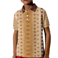 Beige Samoa Malu Tattoo Inspired Kid Polo Shirt - Polynesian Pride
