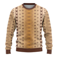 Beige Samoa Malu Tattoo Inspired Ugly Christmas Sweater - Polynesian Pride