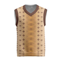 Beige Samoa Malu Tattoo Inspired Christmas Knitted V-Neck Vest - Polynesian Pride