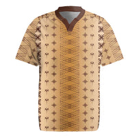Beige Samoa Malu Tattoo Inspired Rugby Jersey - Polynesian Pride