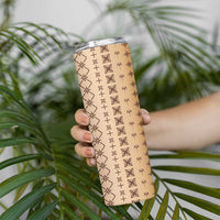Beige Samoa Malu Tattoo Inspired Skinny Tumbler - Polynesian Pride