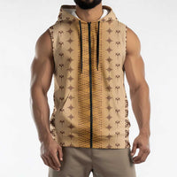 Beige Samoa Malu Tattoo Inspired Sleeveless Zip Hoodie LT05 - Polynesian Pride