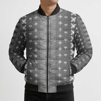 Black Samoa Malu Tattoo Inspired Bomber Puffer Jacket - Polynesian Pride