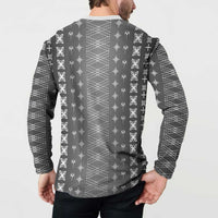 Black Samoa Malu Tattoo Inspired Button Sweatshirt LT05 - Polynesian Pride