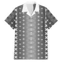 Black Samoa Malu Tattoo Inspired Family Matching Off Shoulder Short Dress and Hawaiian Shirt LT05 Dad's Shirt - Short Sleeve Black - Polynesian Pride