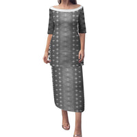 Black Samoa Malu Tattoo Inspired Family Matching Puletasi and Hawaiian Shirt LT05 Mom's Dress Black - Polynesian Pride