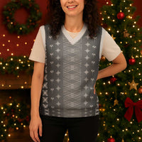 Black Samoa Malu Tattoo Inspired Christmas Knitted V-Neck Vest - Polynesian Pride