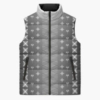 Black Samoa Malu Tattoo Inspired Sleeveless Puffer Jacket - Polynesian Pride