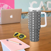 Black Samoa Malu Tattoo Inspired Tumbler With Handle - Polynesian Pride