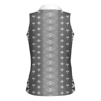 Black Samoa Malu Tattoo Inspired Women Sleeveless Polo Shirt - Polynesian Pride