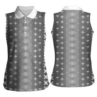 Black Samoa Malu Tattoo Inspired Women Sleeveless Polo Shirt - Polynesian Pride