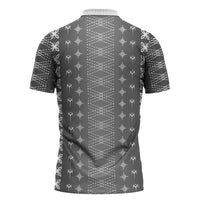 Black Samoa Malu Tattoo Inspired Zipper Polo Shirt - Polynesian Pride