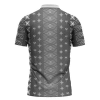 Black Samoa Malu Tattoo Inspired Zipper Polo Shirt LT05 - Polynesian Pride