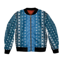 Blue Samoa Malu Tattoo Inspired Bomber Jacket LT05 Unisex Blue - Polynesian Pride