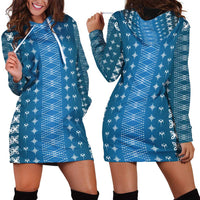 Blue Samoa Malu Tattoo Inspired Hoodie Dress - Polynesian Pride