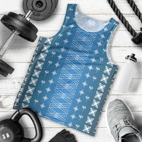Blue Samoa Malu Tattoo Inspired Men Tank Top - Polynesian Pride