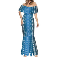 Blue Samoa Malu Tattoo Inspired Mermaid Dress - Polynesian Pride