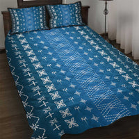 Blue Samoa Malu Tattoo Inspired Quilt Bed Set - Polynesian Pride