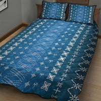 Blue Samoa Malu Tattoo Inspired Quilt Bed Set - Polynesian Pride