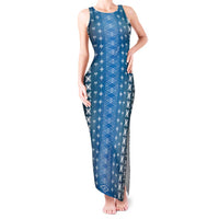 Blue Samoa Malu Tattoo Inspired Tank Maxi Dress - Polynesian Pride