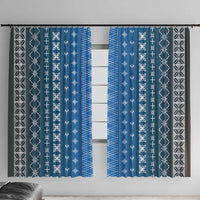 Blue Samoa Malu Tattoo Inspired Window Curtain - Polynesian Pride