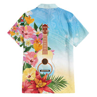 National Ukulele Day Family Matching Off Shoulder Maxi Dress and Hawaiian Shirt Tropical Vibe
