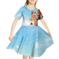 National Ukulele Day Kid Short Sleeve Dress Tropical Vibe