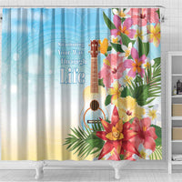 National Ukulele Day Shower Curtain Tropical Vibe