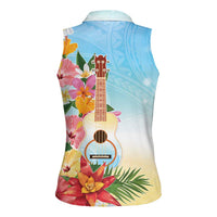 National Ukulele Day Women Sleeveless Polo Shirt Tropical Vibe