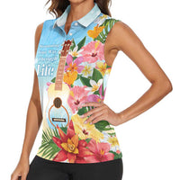 National Ukulele Day Women Sleeveless Polo Shirt Tropical Vibe