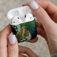 New Zealand Kea Bird AirPods Case With Maori Koru Fern LT05 - Polynesian Pride