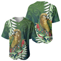New Zealand Kea Bird Baseball Jersey With Maori Koru Fern LT05 - Polynesian Pride