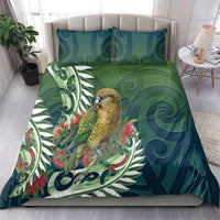 New Zealand Kea Bird Bedding Set With Maori Koru Fern - Polynesian Pride