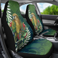 New Zealand Kea Bird Car Seat Cover With Maori Koru Fern - Polynesian Pride