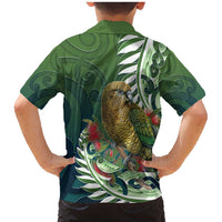 New Zealand Kea Bird Family Matching Mermaid Dress and Hawaiian Shirt With Maori Koru Fern - Polynesian Pride