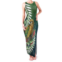 New Zealand Kea Bird Family Matching Tank Maxi Dress and Hawaiian Shirt With Maori Koru Fern - Polynesian Pride